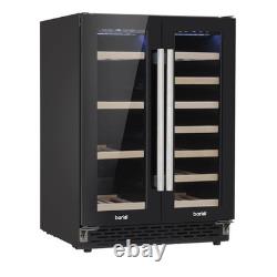 Under-Counter/Freestanding Dual Zone Wine Fridge & Cooler 60cm 40 Bottle/120 Can