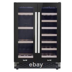 Under-Counter/Freestanding Dual Zone Wine Fridge & Cooler 60cm 40 Bottle/120 Can