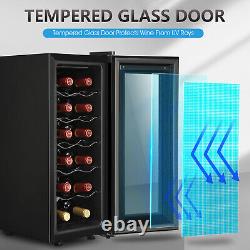 Under Counter Fridge 55W LED 33L Beer / Wine Cooler With Glass Door Touch Panel