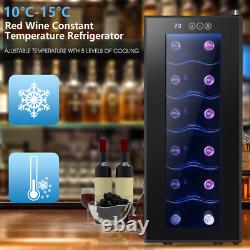 Under Counter Fridge 55W LED 33L Beer / Wine Cooler With Glass Door Touch Panel