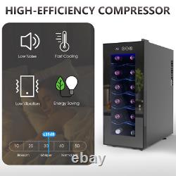 Under Counter Fridge 55W LED 33L Beer / Wine Cooler With Glass Door Touch Panel