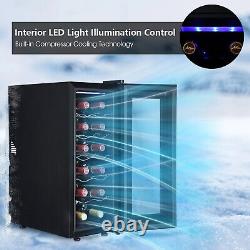 Under Counter Fridge 55W LED 33L Beer / Wine Cooler With Glass Door Touch Panel