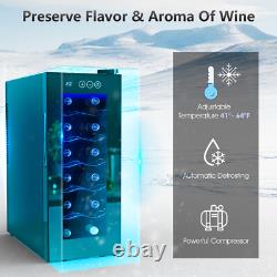 Under Counter Fridge 55W LED 33L Beer / Wine Cooler With Glass Door Touch Panel