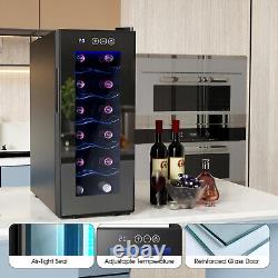 Under Counter Fridge 55W LED 33L Beer / Wine Cooler With Glass Door Touch Panel