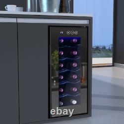 Under Counter Fridge 55W LED 33L Beer / Wine Cooler With Glass Door Touch Panel
