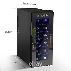 Under Counter Fridge 55W LED 33L Beer / Wine Cooler With Glass Door Touch Panel