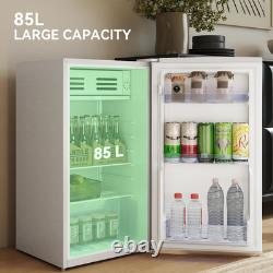 Under Counter Fridge 85L Retro Freestanding with Chiller Box, White Refrigerat