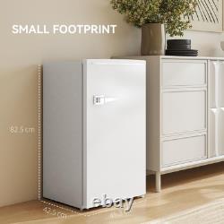 Under Counter Fridge 85L Retro Freestanding with Chiller Box, White Refrigerat