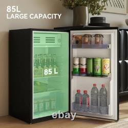 Under Counter Fridge 85L Small Retro Freestanding Refrigerator Chiller Box Black
