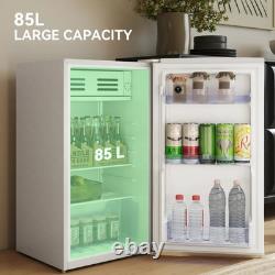 Under Counter Fridge, 85L Small Retro Refrigerator with Chiller Box, Adjustable