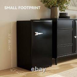 Under Counter Fridge, 85L Small Retro Refrigerator with Chiller Box, Adjustable