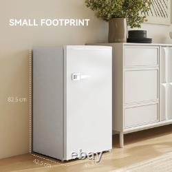 Under Counter Fridge, 85L Small Retro Refrigerator with Chiller Box, Adjustable