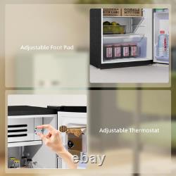 Under Counter Fridge, 85L Small Retro Refrigerator with Chiller Box, Adjustable