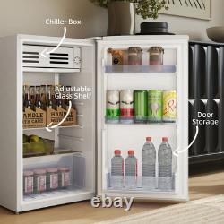 Under Counter Fridge, 85L Small Retro Refrigerator with Chiller Box, Adjustable