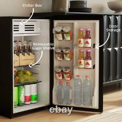 Under Counter Fridge, 85L Small Retro Refrigerator with Chiller Box, Adjustable
