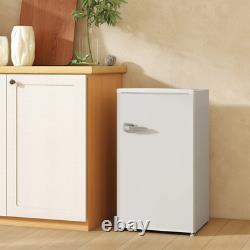 Under Counter Fridge, 85L Small Retro Refrigerator with Chiller Box, Adjustable