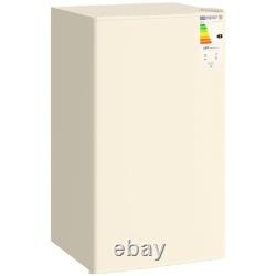 Under Counter Fridge, 91L Small Fridge with Chiller Box, Removable Shelf Beige