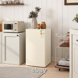 Under Counter Fridge, 91L Small Fridge with Chiller Box, Removable Shelf Beige