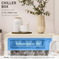Under Counter Fridge, 91L Small Fridge with Chiller Box, Removable Shelf Beige