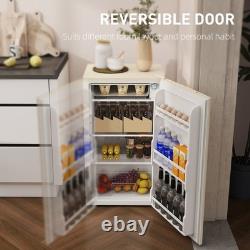 Under Counter Fridge, 91L Small Fridge with Chiller Box, Removable Shelf Beige