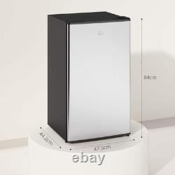 Under Counter Fridge, 91L Small Fridge with Chiller Box, Removable Shelf, Revers