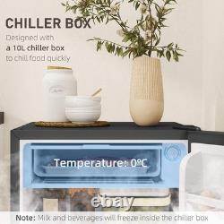 Under Counter Fridge, 91L Small Fridge with Chiller Box, Removable Shelf, Revers