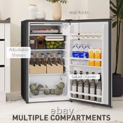 Under Counter Fridge, 91L Small Fridge with Chiller Box, Removable Shelf, Revers