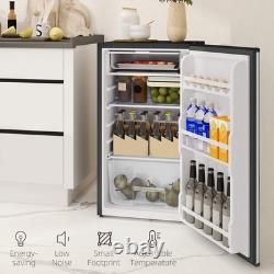 Under Counter Fridge, 91L Small Fridge with Chiller Box, Removable Shelf, Revers