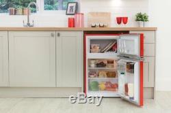 Under Counter Fridge Freezer Red Compact Small Kitchen Manual Defrost