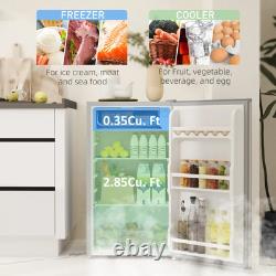 Under Counter Fridge Unit Kitchen 91L Freestanding Lockable Refrigerator Freezer