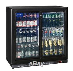 Under Counter Low Fridge Back Bar Bottle Cooler Sliding Doors Display Chiller pc