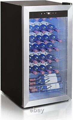 Under counter Wine Fridge 95L Wine Cooler Stainless Steel LED Touch Screen 3-18
