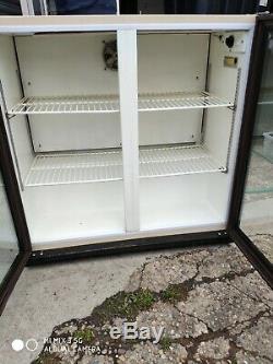 Under counter commercial double door glass fridge