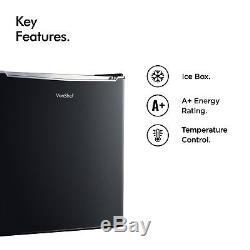 VonShef 75L Fridge Under Counter Ice Box Refrigerator 48cm Freezer Black A+