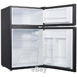 VonShef 85L Fridge Freezer Under Counter Refrigerator 48cm Black A+ Efficiency