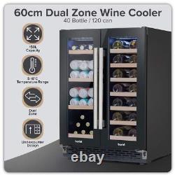 Wine Cooler 40 Bottle Dual Zone Under Counter Freestanding Fridge