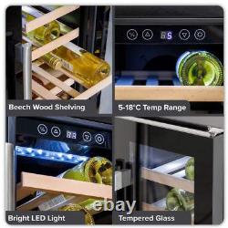 Wine Cooler 40 Bottle Dual Zone Under Counter Freestanding Fridge