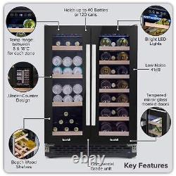 Wine Cooler 40 Bottle Dual Zone Under Counter Freestanding Fridge