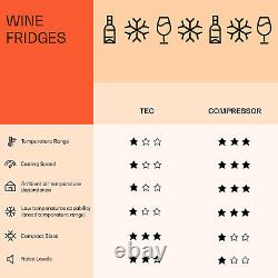 Wine Fridge Refrigerator Drinks Cooler Single Zone 16 Bottles 42L Glass Door LED
