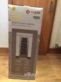 Wine fridge cabinet cooler, under counter, 30cm, 300mm, silver, Caple Wi3119