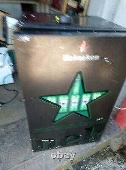 (rare Find) Heineken Brand Bar Beer Fridge Cooler Man Cave Green Interior Light